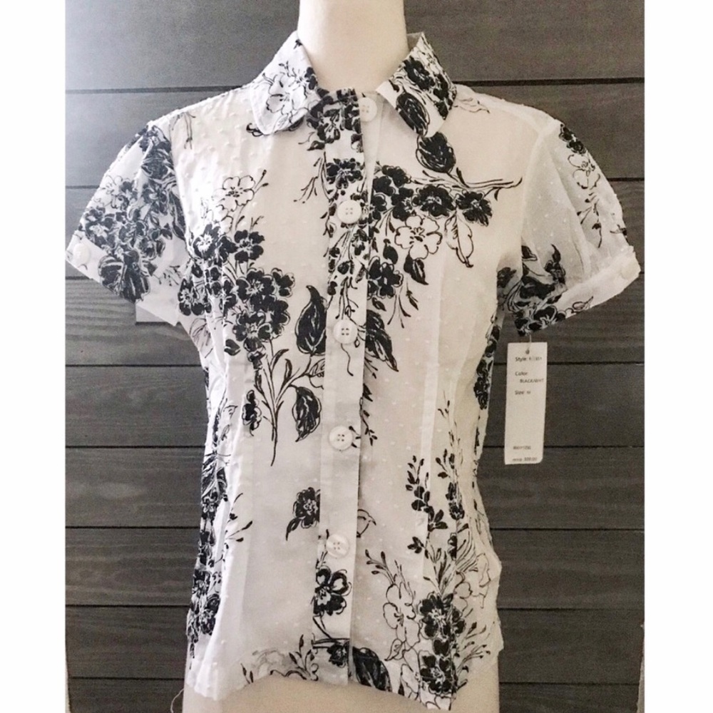 🏵ALLISON MORGAN SWISS DOT BLOUSE - Picture 2 of 8